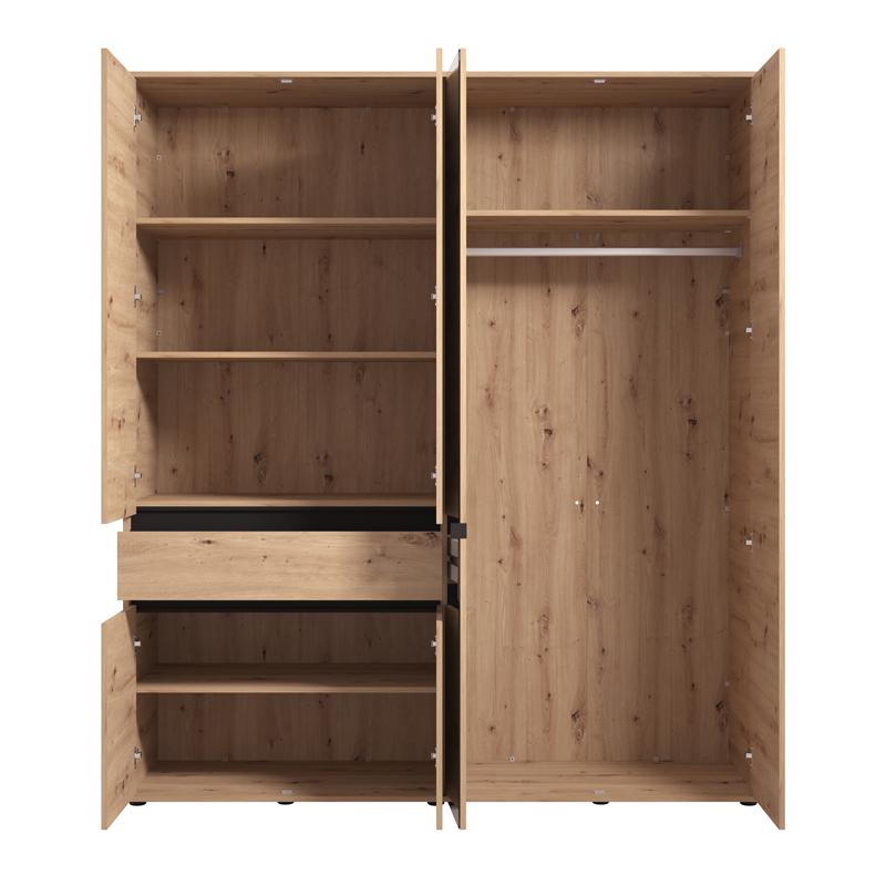 ΝΤΟΥΛΑΠΑ CORBETT 4K1F1O h211 ARTISAN OAK/ΜΑΥΡΟ ΜΑΤ ΧΡΩΜΑ 183x55x211εκ - Image 4