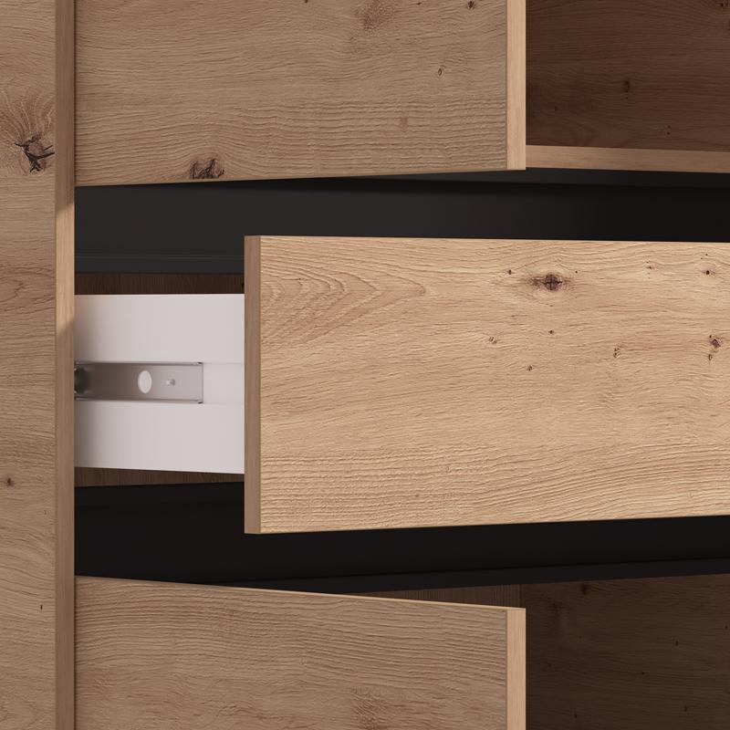 ΝΤΟΥΛΑΠΑ CORBETT 4K1F1O h211 ARTISAN OAK/ΜΑΥΡΟ ΜΑΤ ΧΡΩΜΑ 183x55x211εκ - Image 5