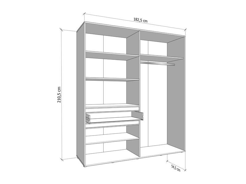 ΝΤΟΥΛΑΠΑ CORBETT 4K1F1O h211 ARTISAN OAK/ΜΑΥΡΟ ΜΑΤ ΧΡΩΜΑ 183x55x211εκ - Image 6