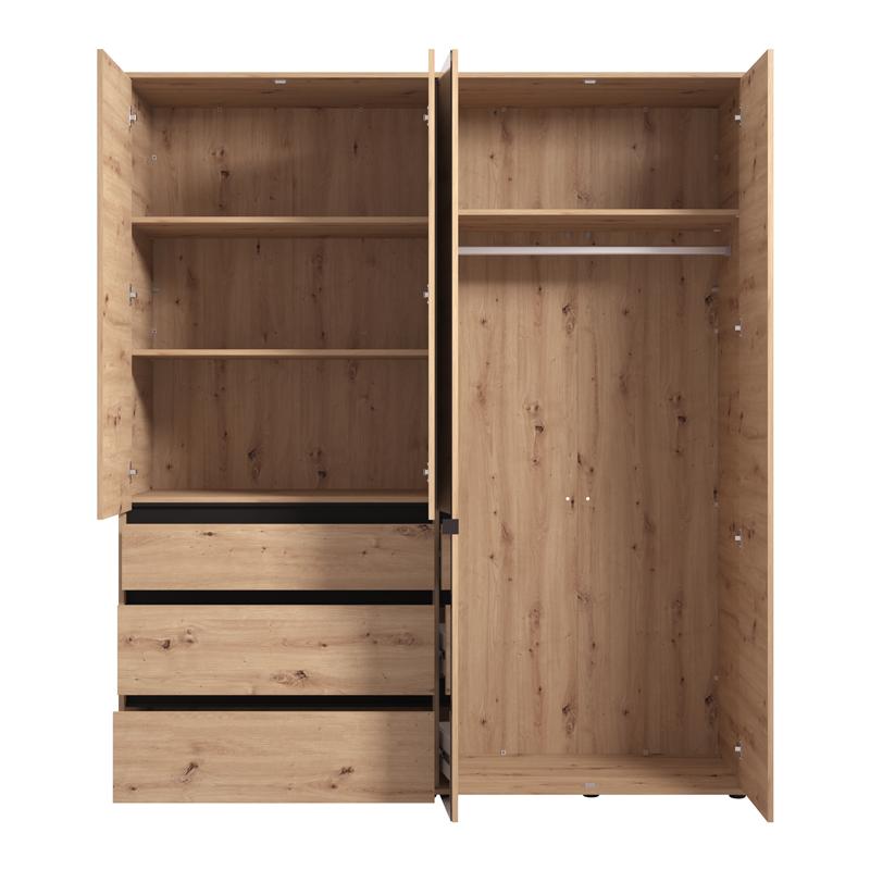 ΝΤΟΥΛΑΠΑ CORBETT 4K3F1O h211 ARTISAN OAK/ΜΑΥΡΟ ΜΑΤ ΧΡΩΜΑ 183x55x211εκ - Image 4