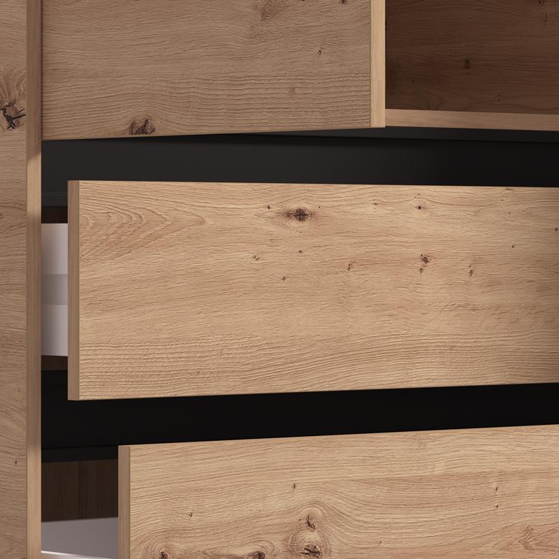 ΝΤΟΥΛΑΠΑ CORBETT 4K3F1O h211 ARTISAN OAK/ΜΑΥΡΟ ΜΑΤ ΧΡΩΜΑ 183x55x211εκ - Image 5