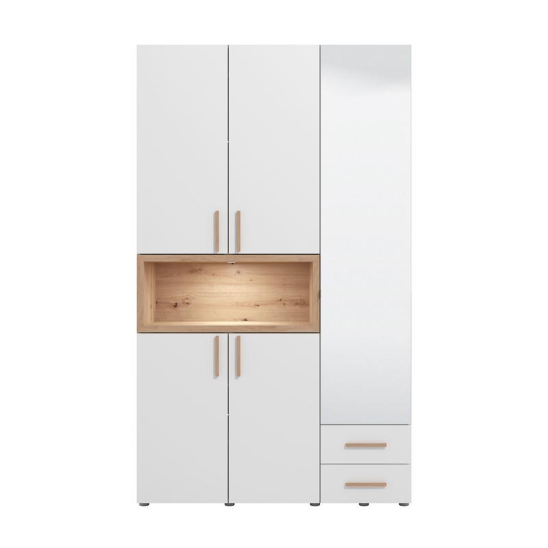 ΝΤΟΥΛΑΠΑ DONALD 3K2F1O h227 ΛΕΥΚΟ/ARTISAN OAK ΧΡΩΜΑ 135x57x227εκ - Image 4