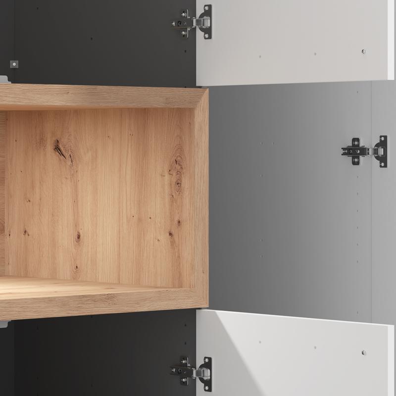 ΝΤΟΥΛΑΠΑ DONALD 3K2F1O h227 ΛΕΥΚΟ/ARTISAN OAK ΧΡΩΜΑ 135x57x227εκ - Image 6