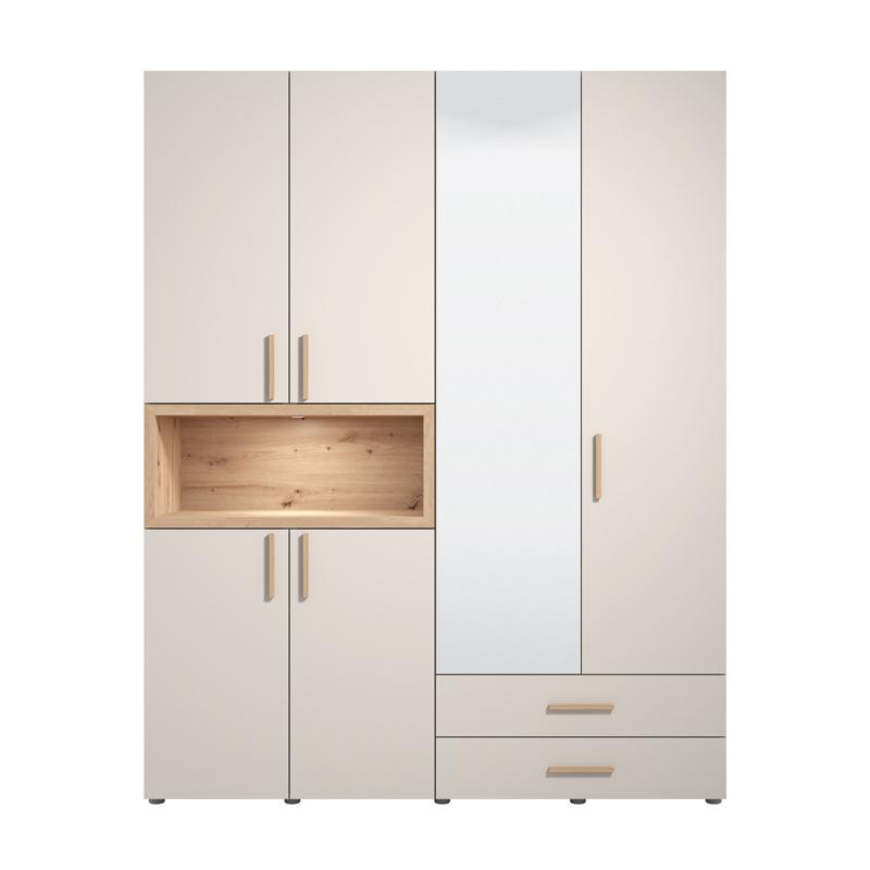 ΝΤΟΥΛΑΠΑ DONALD 4K2F1O h227 CASHEMERE/ARTISAN OAK ΧΡΩΜΑ 179x57x227εκ - Image 4
