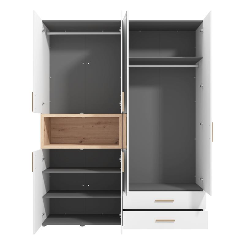 ΝΤΟΥΛΑΠΑ DONALD 4K2F1O h227 ΛΕΥΚΟ/ARTISAN OAK ΧΡΩΜΑ 179x57x227εκ - Image 5