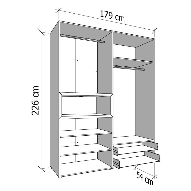 ΝΤΟΥΛΑΠΑ DONALD 4K2F1O h227 ΛΕΥΚΟ/ARTISAN OAK ΧΡΩΜΑ 179x57x227εκ - Image 7