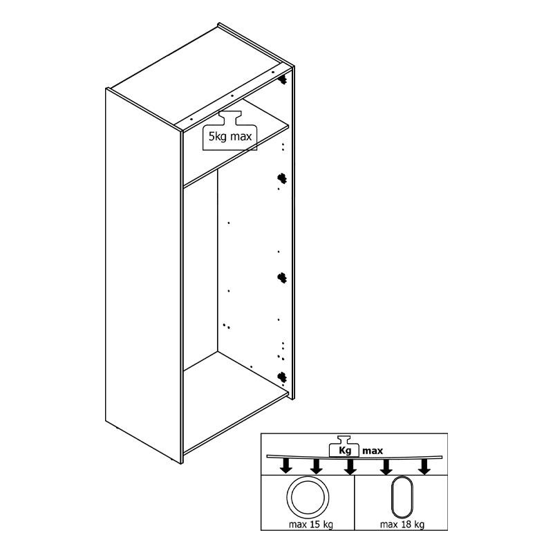 ΝΤΟΥΛΑΠΑ HANA 2Κ SONOMA 80x52x205εκ - Image 9