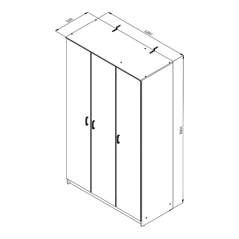 ΝΤΟΥΛΑΠΑ HANA 3K ΛΕΥΚΟ ΧΡΩΜΑ 120x52x205 - Image 5