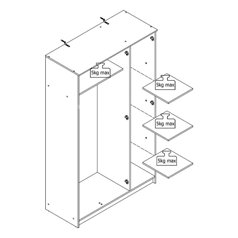 ΝΤΟΥΛΑΠΑ HANA 3K ΛΕΥΚΟ ΧΡΩΜΑ 120x52x205 - Image 6