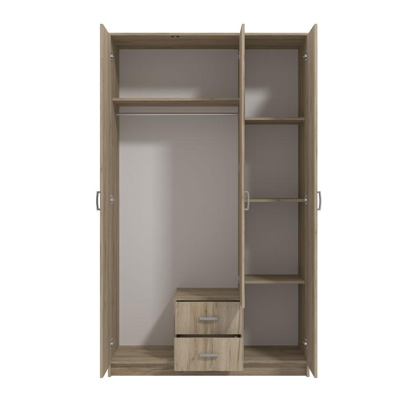ΝΤΟΥΛΑΠΑ Hana 3Κ2FO GREY OAK 120x52x205εκ - Image 4