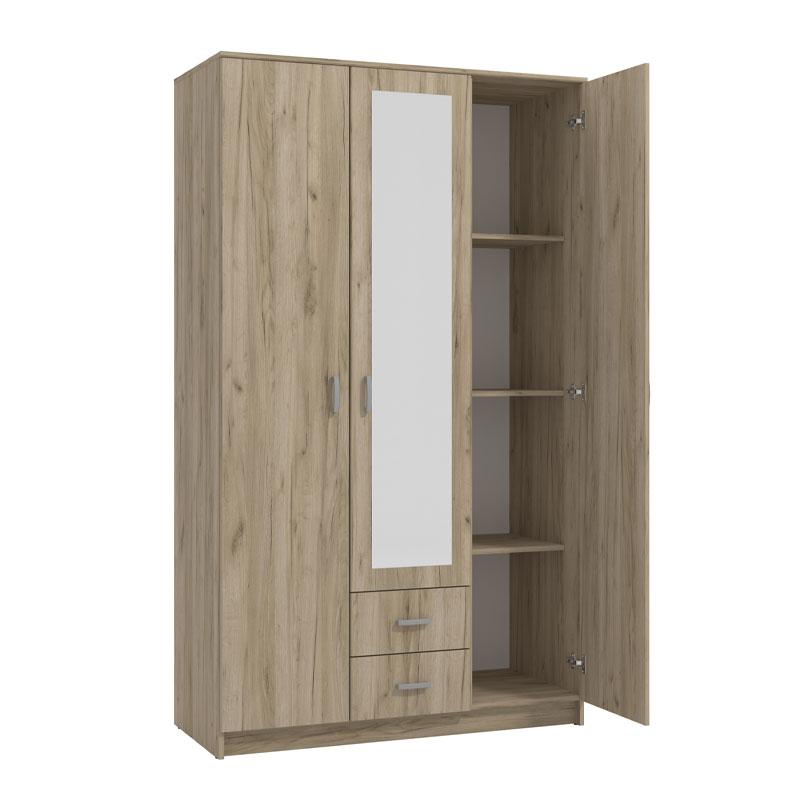 ΝΤΟΥΛΑΠΑ Hana 3Κ2FO GREY OAK 120x52x205εκ - Image 5