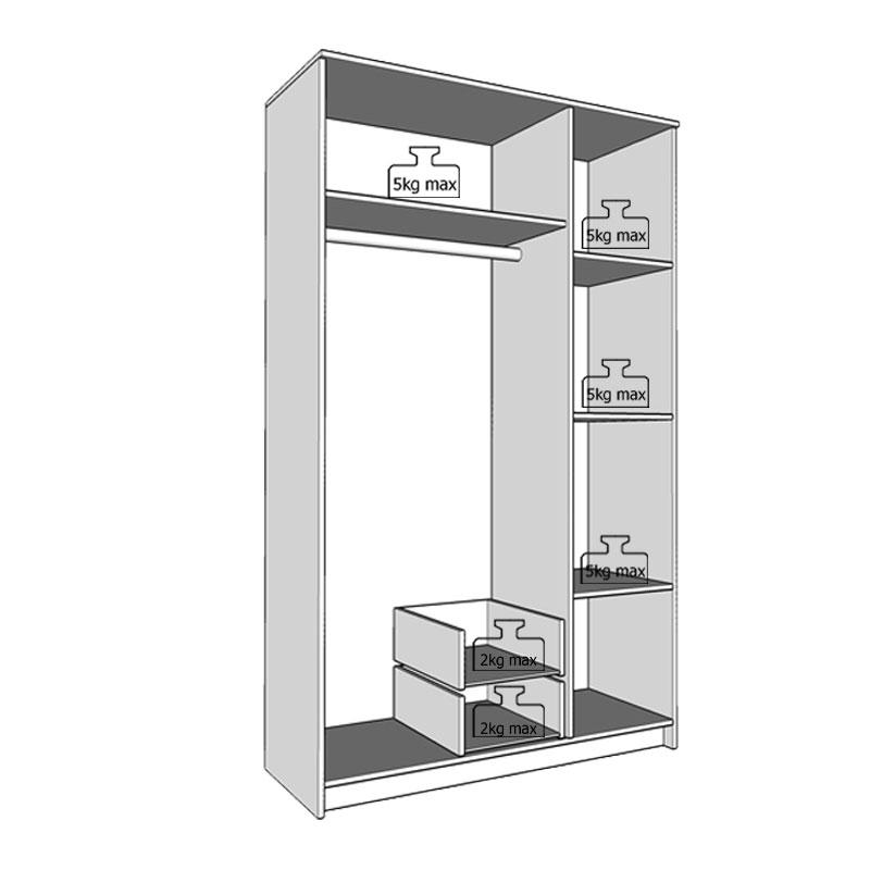 ΝΤΟΥΛΑΠΑ HANA 3K2FO ΛΕΥΚΗ 120x52x205εκ - Image 9