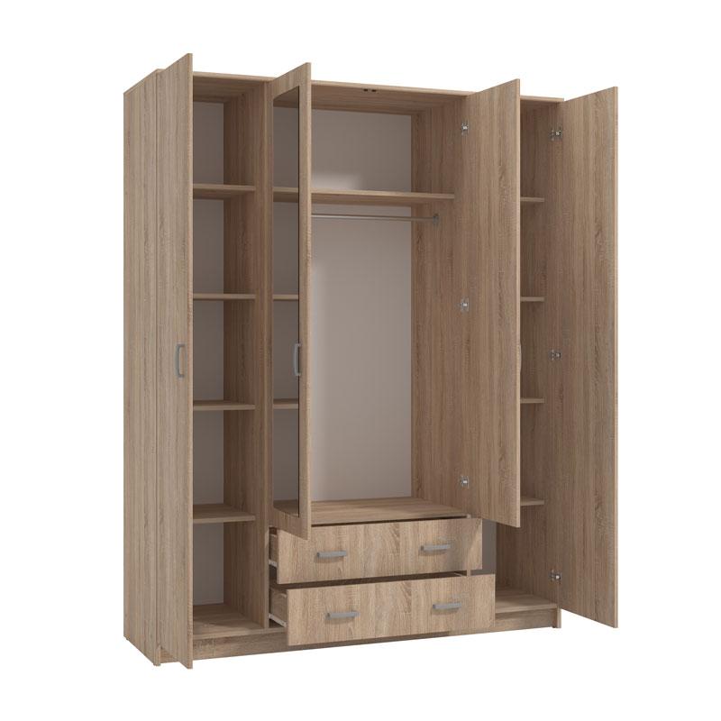 ΝΤΟΥΛΑΠΑ HANA 4K2F2O SONOMA 160x52x205εκ - Image 5