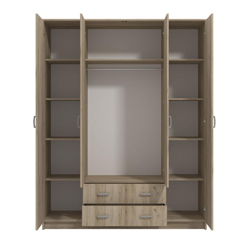 ΝΤΟΥΛΑΠΑ Hana 4Κ2FO GREY OAK 160x52x205εκ - Image 4