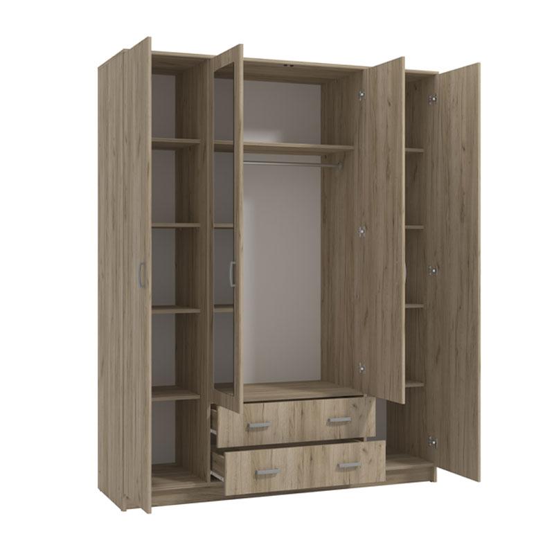 ΝΤΟΥΛΑΠΑ Hana 4Κ2FO GREY OAK 160x52x205εκ - Image 5