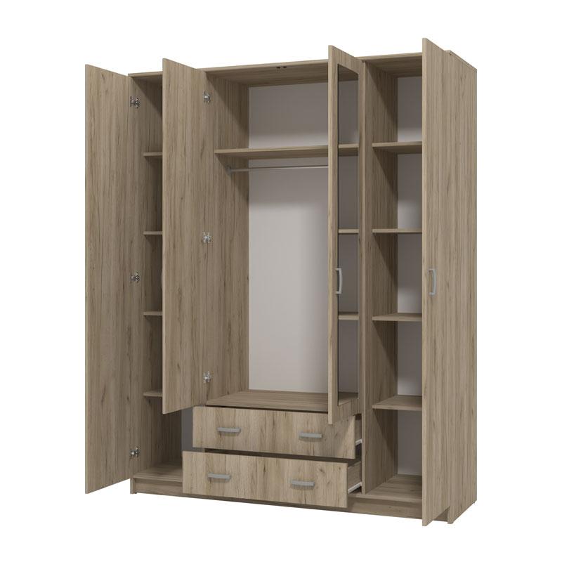 ΝΤΟΥΛΑΠΑ Hana 4Κ2FO GREY OAK 160x52x205εκ - Image 6