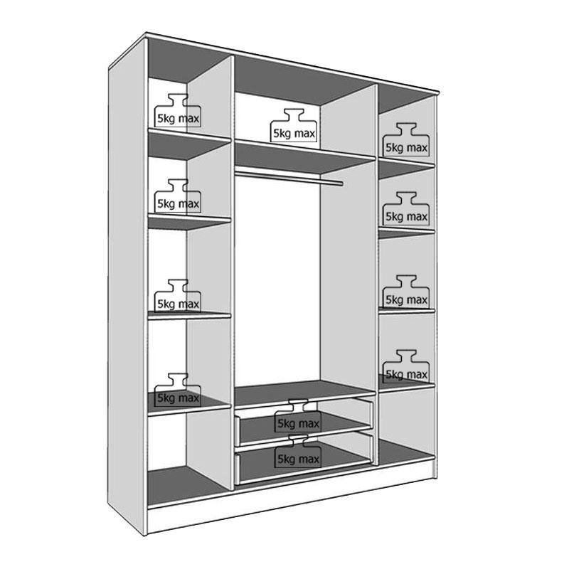 ΝΤΟΥΛΑΠΑ Hana 4Κ2FO GREY OAK 160x52x205εκ - Image 8