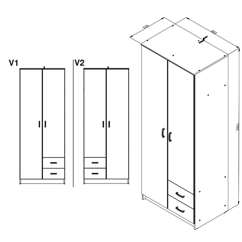 ΝΤΟΥΛΑΠΑ HANA SONOMA 2K3P2F 80x52x205εκ - Image 8
