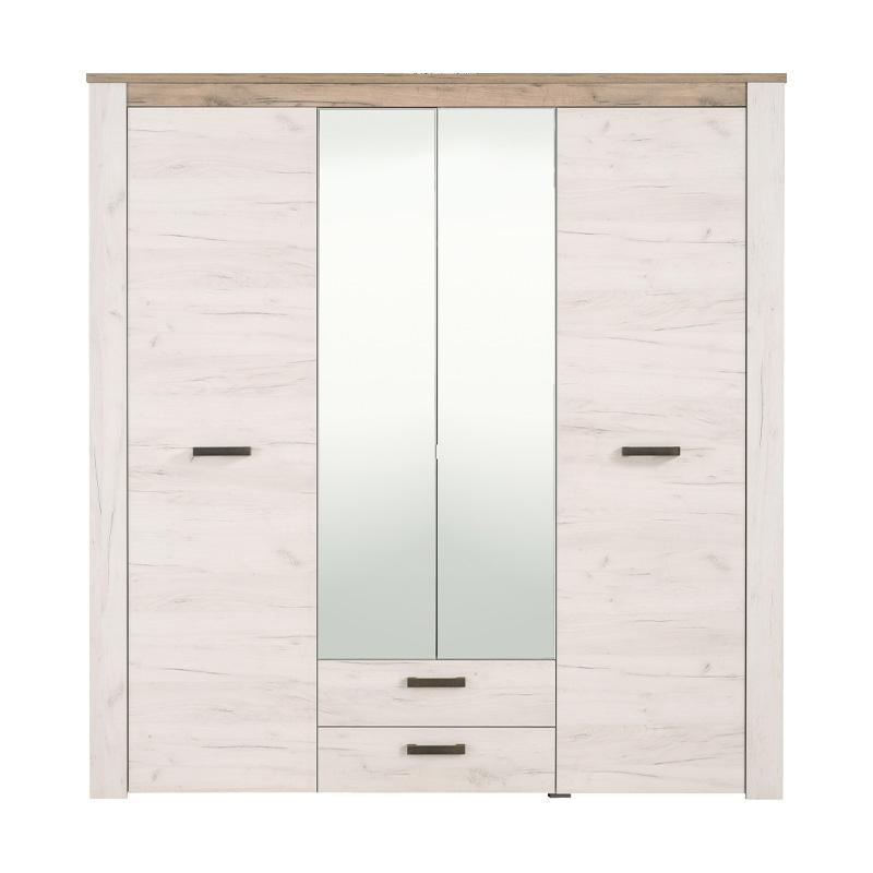 ΝΤΟΥΛΑΠΑ Kent 4K2F2O GREY OAK/WHITE OAK 199x56x207εκ - Image 3