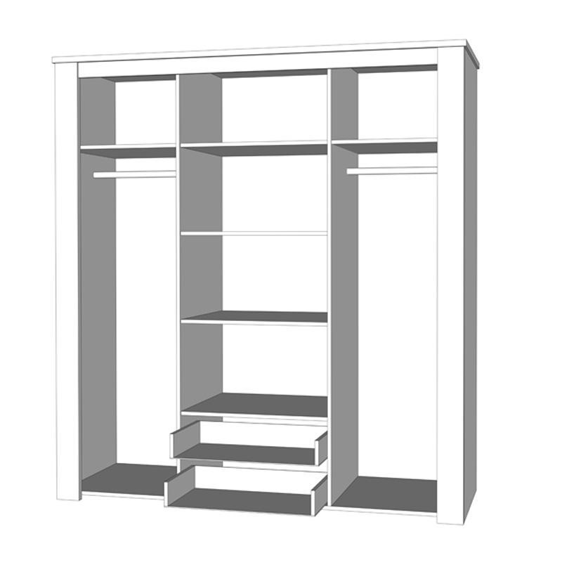 ΝΤΟΥΛΑΠΑ Kent 4K2F2O GREY OAK/WHITE OAK 199x56x207εκ - Image 5