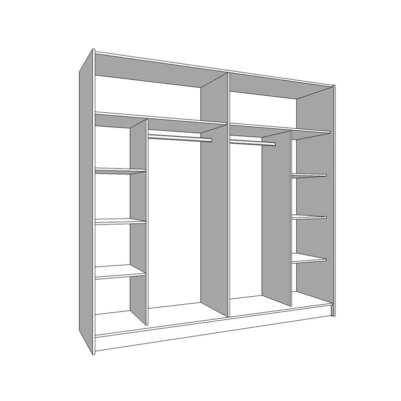 ΝΤΟΥΛΑΠΑ KSANTI 220 ΜΕ ΚΑΘΡΕΦΤΗ ΛΕΥΚΗ-ΛΕΥΚΗ ΛΑΚΑ 217x62.5x210εκ - Image 5