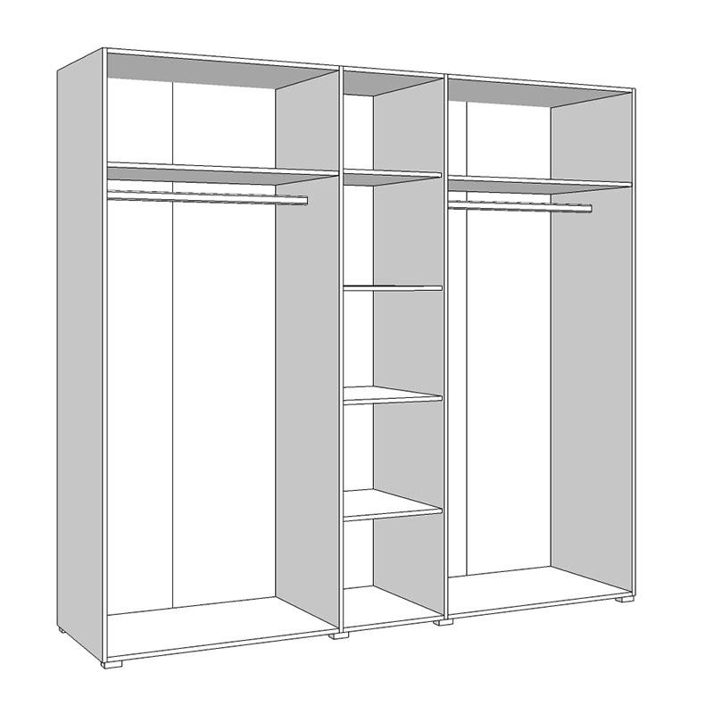 ΝΤΟΥΛΑΠΑ KSANTI ΜΕ ΚΑΘΡΕΦΤΗ 5K1O ΛΕΥΚΗ-ΛΕΥΚΗ ΛΑΚΑ 223.5x55.5x206εκ - Image 6