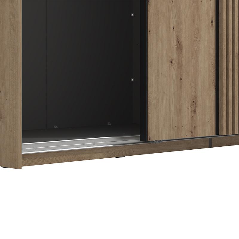 ΝΤΟΥΛΑΠΑ ΜΕ ΚΑΘΡΕΦΤΗ ASCALON 220 OG H217 ARTISAN-ΜΑΥΡΟ ΧΡΩΜΑ 220x61x217εκ - Image 5
