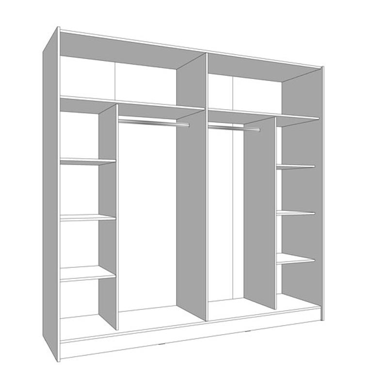 ΝΤΟΥΛΑΠΑ MONDEGO 220 OG ΜΕ ΚΑΘΡΕΦΤΗ ARTISAN-ΛΕΥΚΗ ΛΑΚΑ 217x62.5x210εκ - Image 5