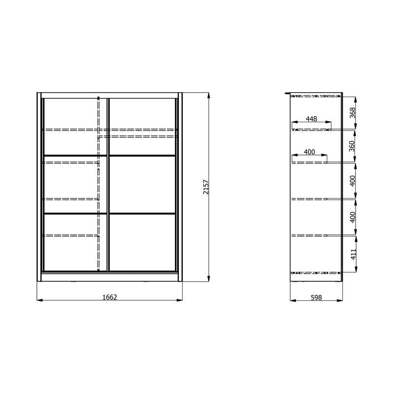 ΝΤΟΥΛΑΠΑ NAVARA 165 GREY OAK 166x60x215,5εκ - Image 6