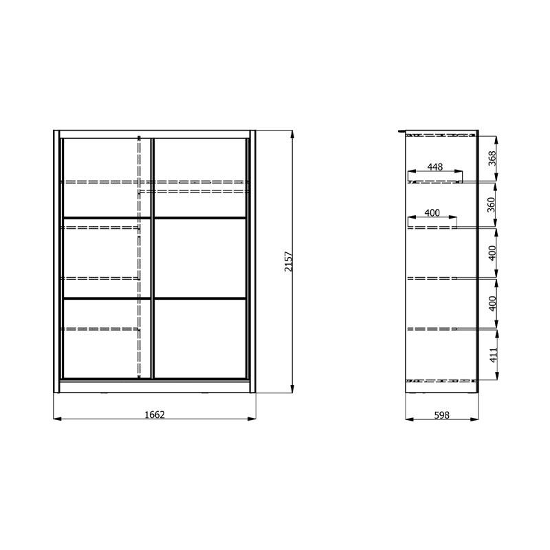 ΝΤΟΥΛΑΠΑ NAVARA 165 ΜΕ ΚΑΘΡΕΦΤΗ GREY OAK 166x60x215,5εκ - Image 6