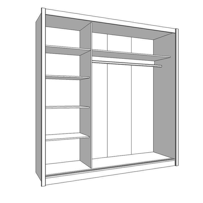 ΝΤΟΥΛΑΠΑ NAVARA ΜΕ ΚΑΘΡΕΦΤΗ 215 2 OG GREY OAK 213x60x215,5εκ - Image 5