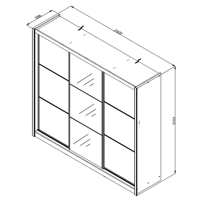 ΝΤΟΥΛΑΠΑ NAVARA ΜΕ ΚΑΘΡΕΦΤΗ 245 OG GREY OAK 242x60x215,5εκ - Image 6