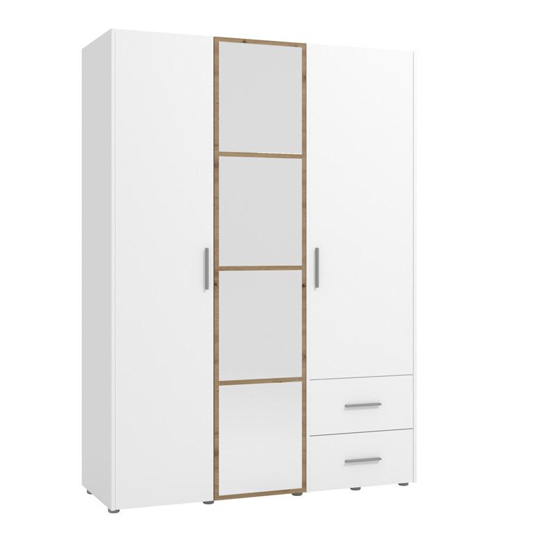 ΝΤΟΥΛΑΠΑ PARNAS 3K2FO III ARTISAN OAK-ΛΕΥΚΟ 149x54x208εκ - Image 3