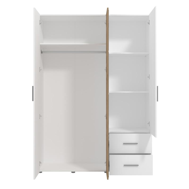 ΝΤΟΥΛΑΠΑ PARNAS 3K2FO III ARTISAN OAK-ΛΕΥΚΟ 149x54x208εκ - Image 4