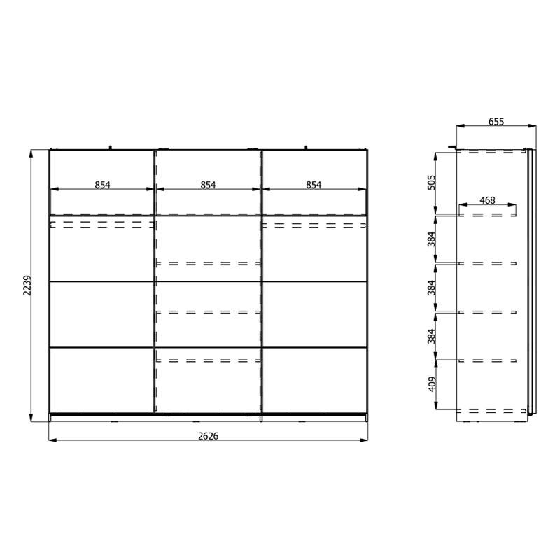 ΝΤΟΥΛΑΠΑ SARDINIA 270 ARTISAN OAK / ΜΑΥΡΟ 262.5x65.5x224εκ - Image 7