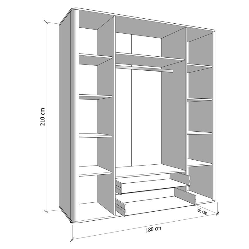 ΝΤΟΥΛΑΠΑ SERDICA 4K2F2O h211 CASHMERE ΧΡΩΜΑ 180x57x211εκ - Image 6