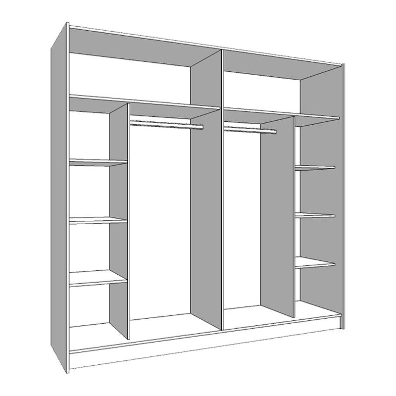 ΝΤΟΥΛΑΠΑ SICILIA 220 OG ΛΕΥΚΟ-ΜΑΥΡΟ 217x62.5x210εκ - Image 5