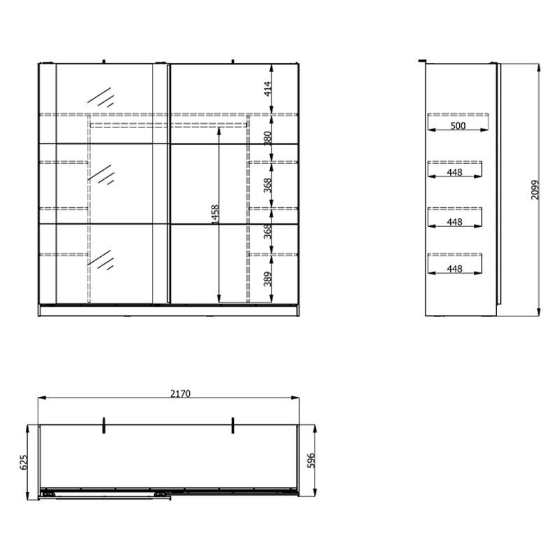 ΝΤΟΥΛΑΠΑ SICILIA 220 OG ΛΕΥΚΟ-ΜΑΥΡΟ 217x62.5x210εκ - Image 6