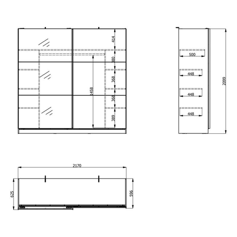 ΝΤΟΥΛΑΠΑ SIERRA 220 ΜΕ ΚΑΘΡΕΦΤΗ ΓΚΡΙ ΧΡΩΜΑ 217x62.5x210εκ - Image 6