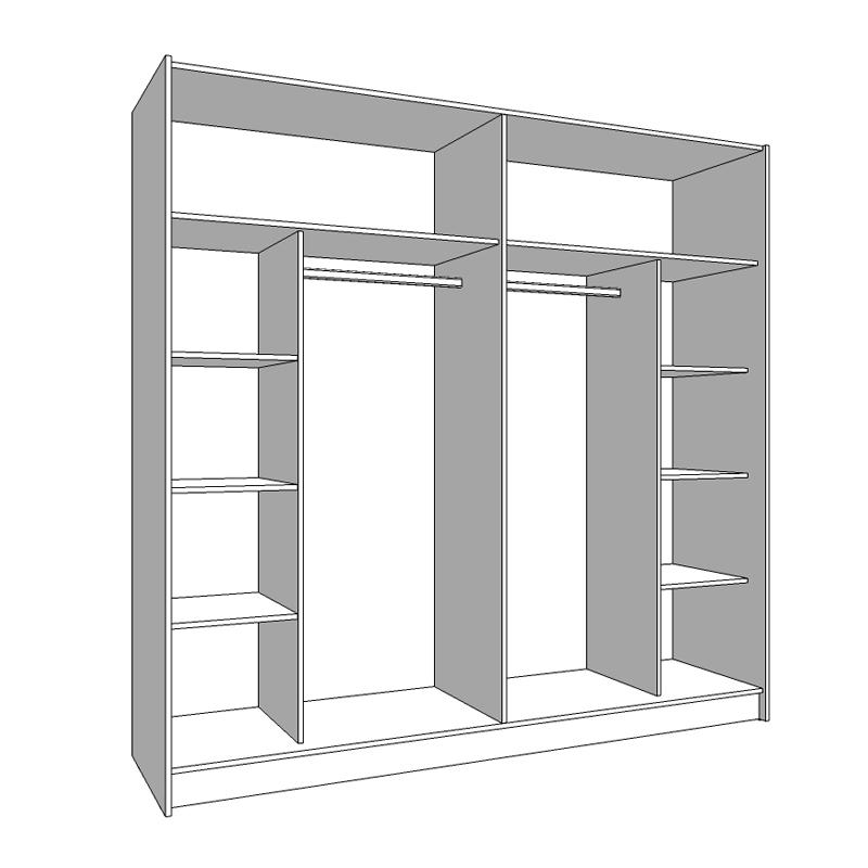 ΝΤΟΥΛΑΠΑ SIERRA 220 ΜΕ ΚΑΘΡΕΦΤΗ ΛΕΥΚΟ ΧΡΩΜΑ 217x62.5x210εκ - Image 5