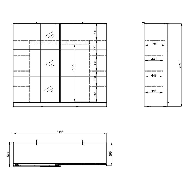ΝΤΟΥΛΑΠΑ SIERRA 240 ΜΕ ΚΑΘΡΕΦΤΗ ΓΚΡΙ ΧΡΩΜΑ 236.5x62.5x210εκ - Image 6