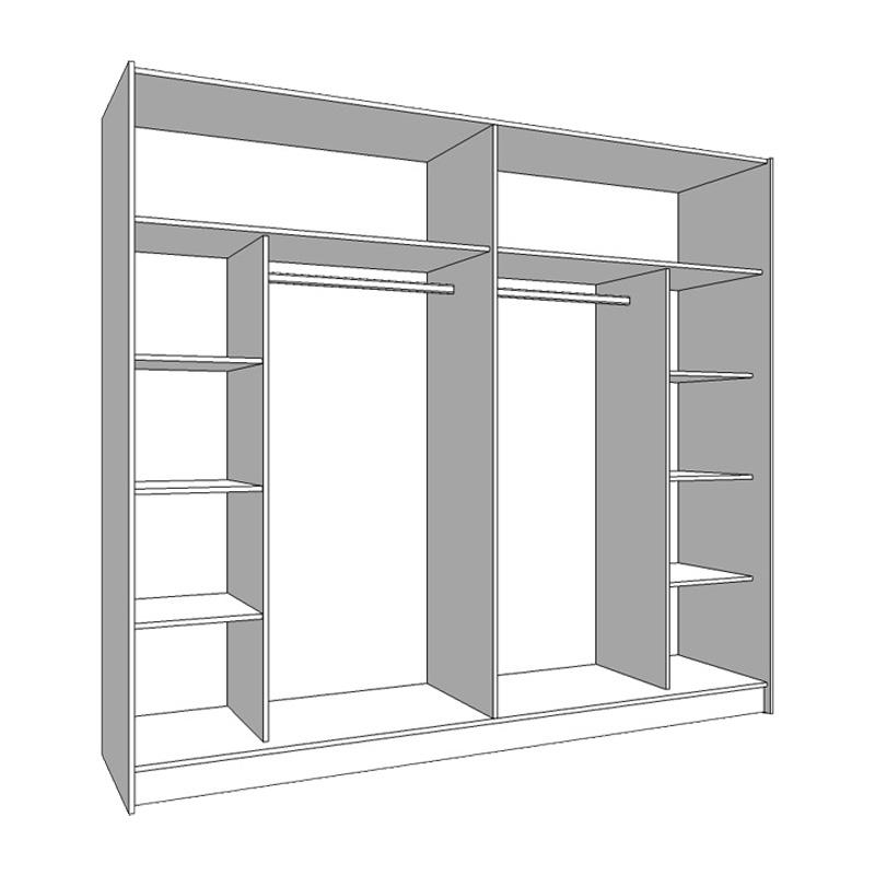 ΝΤΟΥΛΑΠΑ SIERRA 240 ΜΕ ΚΑΘΡΕΦΤΗ ΛΕΥΚΟ ΧΡΩΜΑ 236.5x62.5x210εκ - Image 5