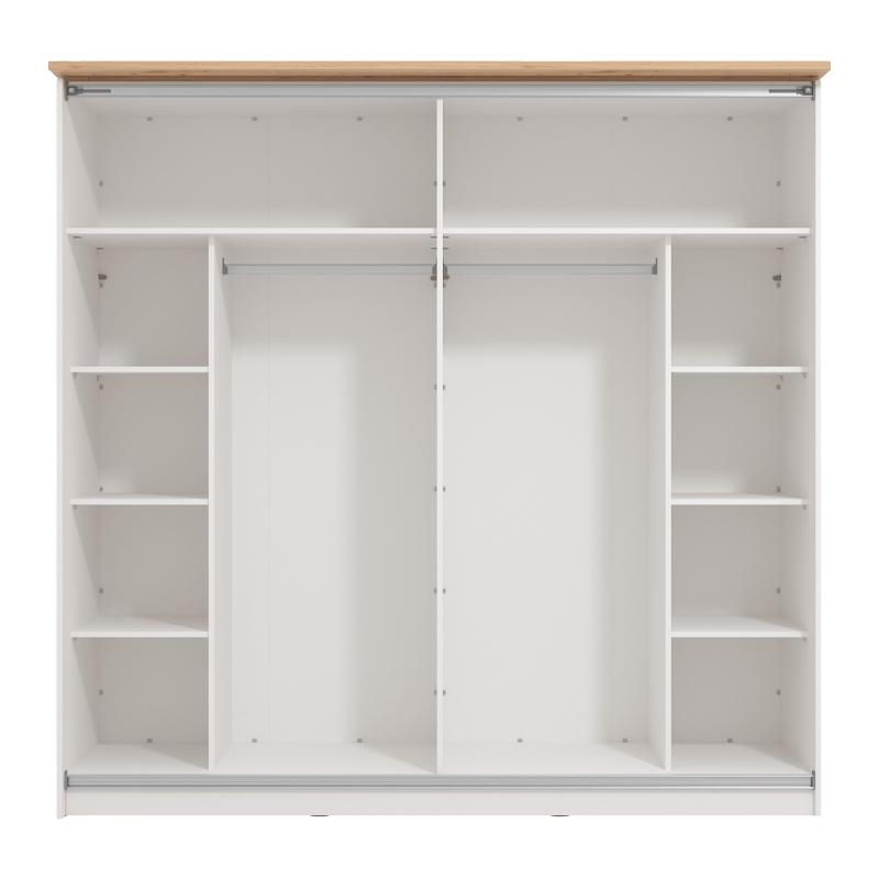 ΝΤΟΥΛΑΠΑ VALENCIA 220 ΛΕΥΚΟ-ARTISAN OAK-ΛΕΥΚΟ ΜΑΤ 220x62.5x214εκ - Image 4