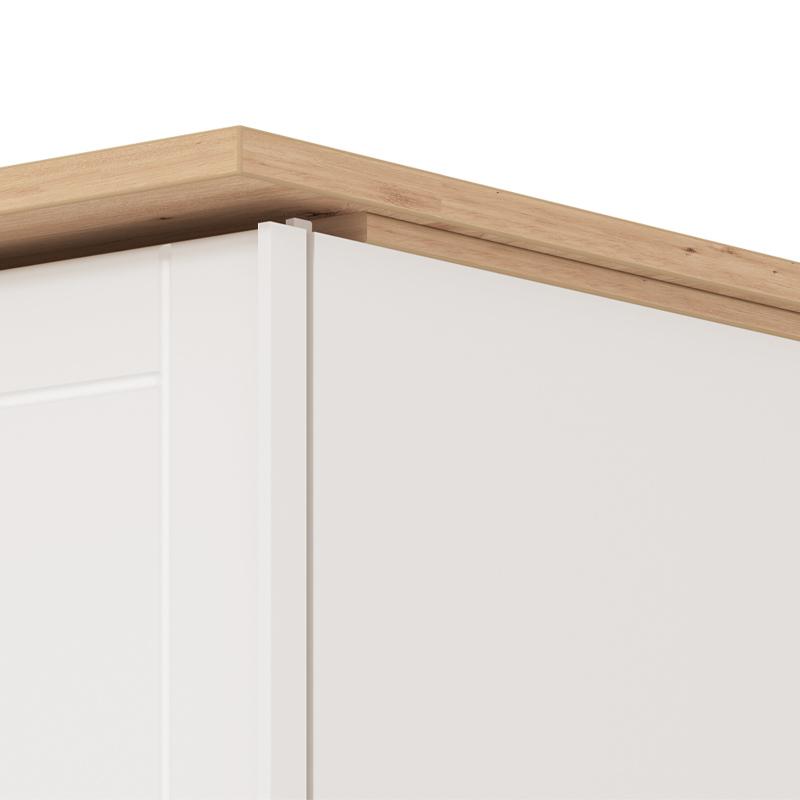 ΝΤΟΥΛΑΠΑ VALENCIA 220 ΛΕΥΚΟ-ARTISAN OAK-ΛΕΥΚΟ ΜΑΤ 220x62.5x214εκ - Image 6