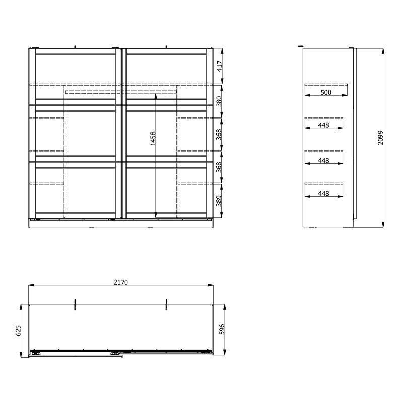 ΝΤΟΥΛΑΠΑ VALENCIA 220 ΛΕΥΚΟ-ARTISAN OAK-ΛΕΥΚΟ ΜΑΤ 220x62.5x214εκ - Image 7