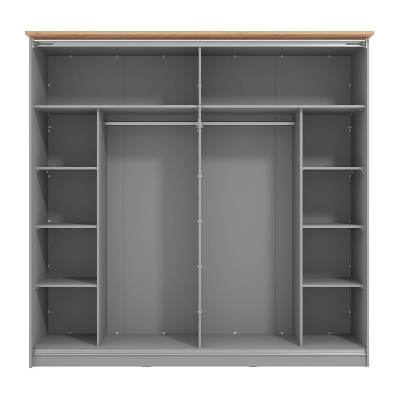 ΝΤΟΥΛΑΠΑ VALENCIA 220 ΜΕ ΚΑΘΡΕΦΤΗ ΓΚΡΙ-ARTISAN OAK-ΓΚΡΙ ΜΑΤ 220x62.5x214εκ - Image 4