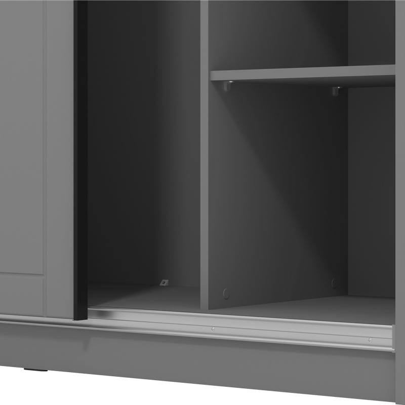 ΝΤΟΥΛΑΠΑ VALENCIA 220 ΜΕ ΚΑΘΡΕΦΤΗ ΓΚΡΙ-ARTISAN OAK-ΓΚΡΙ ΜΑΤ 220x62.5x214εκ - Image 5