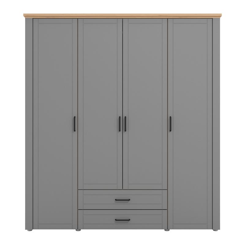 ΝΤΟΥΛΑΠΑ VALENCIA 4K2F ΓΚΡΙ-ARTISAN OAK-ΓΚΡΙ ΜΑΤ 190x58x210εκ - Image 3