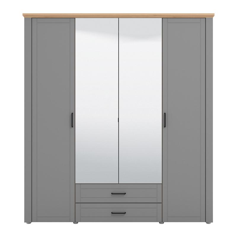 ΝΤΟΥΛΑΠΑ VALENCIA 4K2FO ΜΕ ΚΑΘΡΕΦΤΗ ΓΚΡΙ-ARTISAN OAK-ΓΚΡΙ ΜΑΤ 190*58*210εκ - Image 3