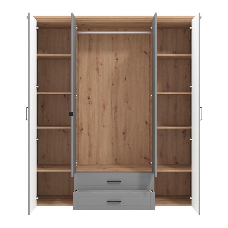 ΝΤΟΥΛΑΠΑ VALENCIA 4K2FO ΜΕ ΚΑΘΡΕΦΤΗ ΓΚΡΙ-ARTISAN OAK-ΓΚΡΙ ΜΑΤ 190*58*210εκ - Image 4